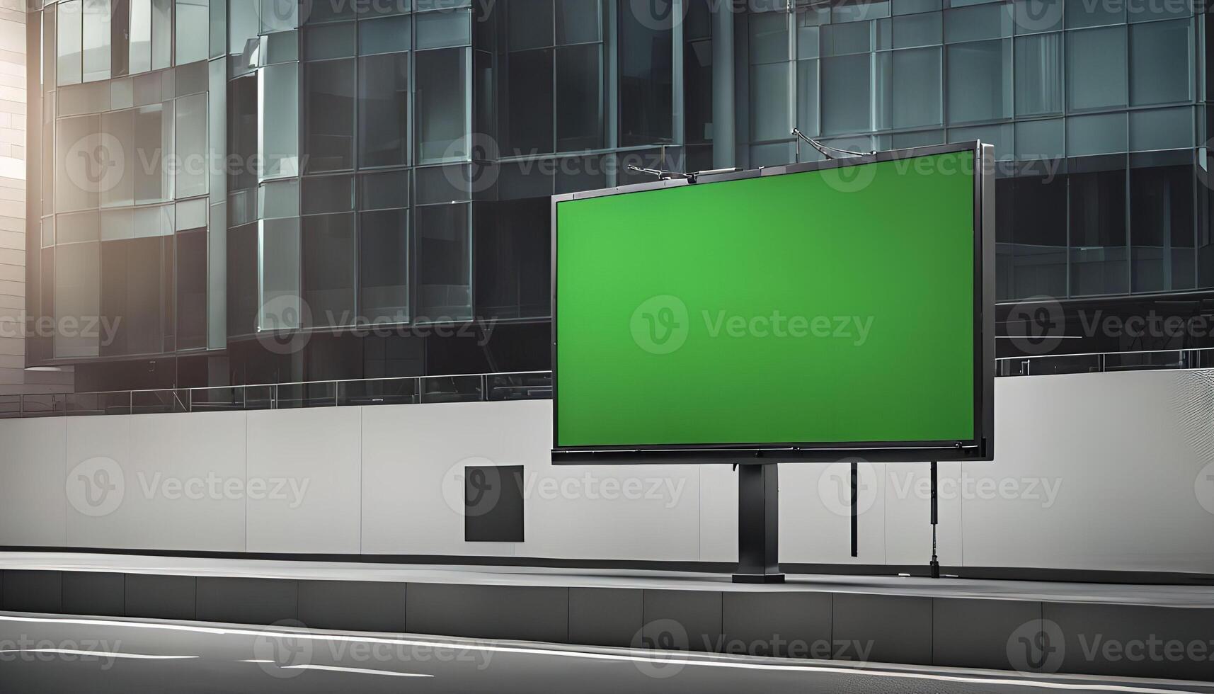 Green Screen Billboard in Urban Setting photo