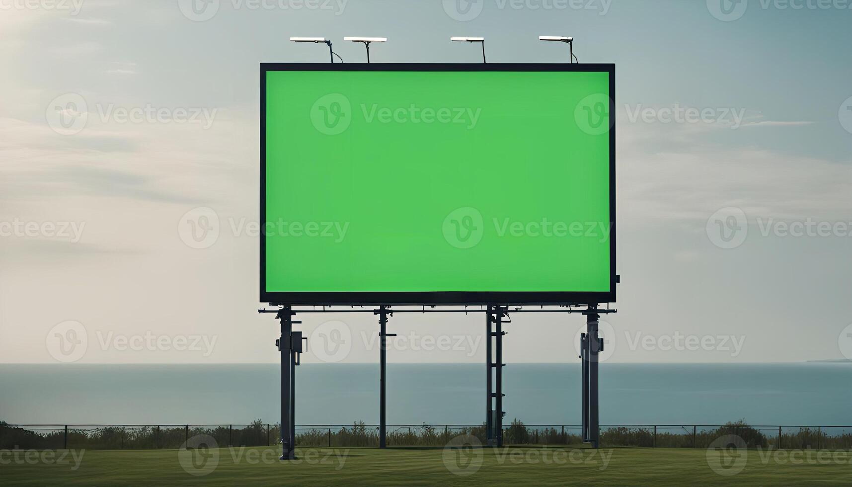 Blank Billboard by the Sea photo