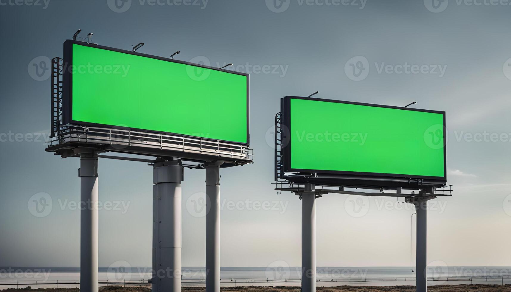 Blank Billboard in Landscape photo
