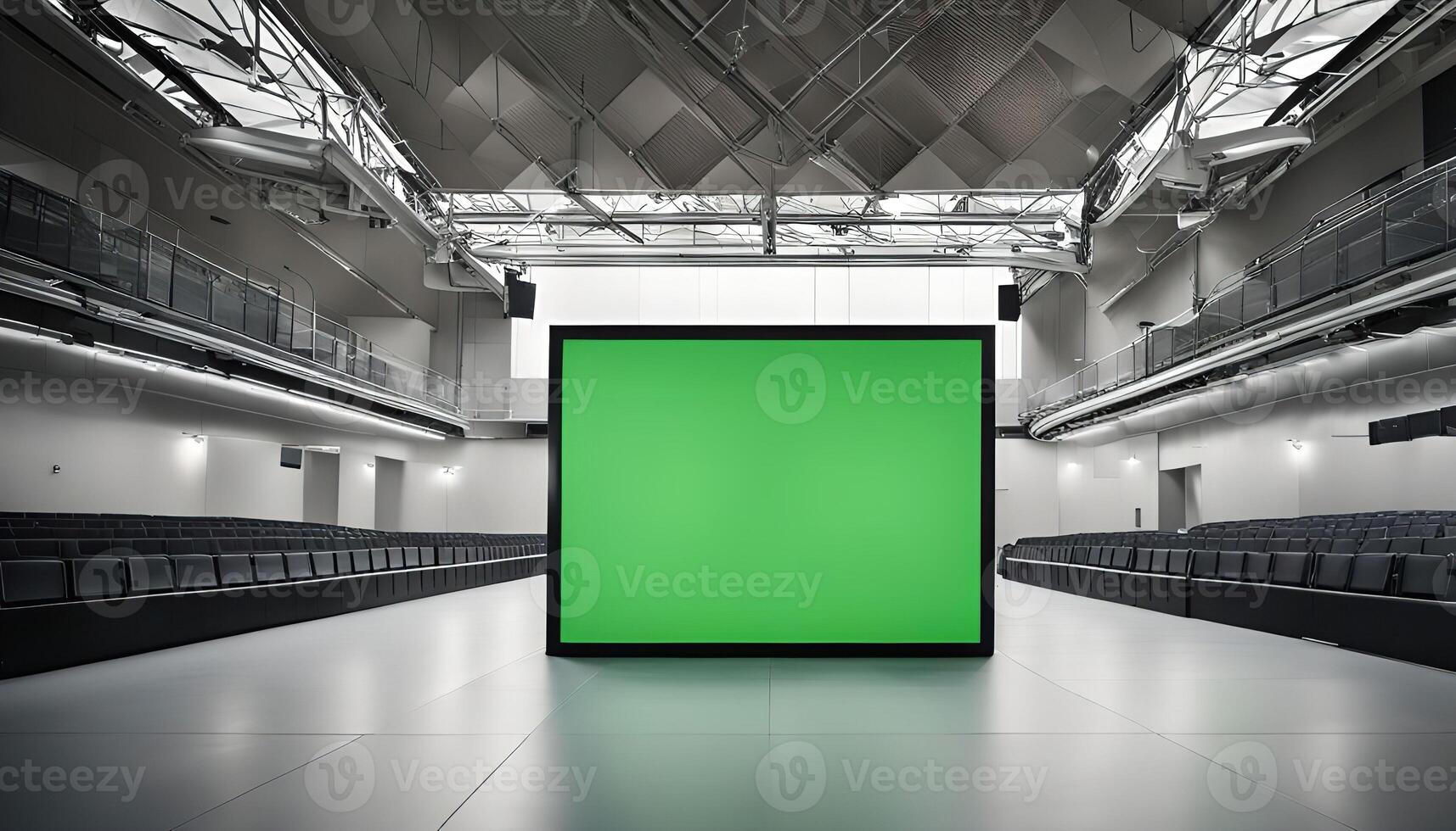 Green Screen in a Large Empty Auditorium photo