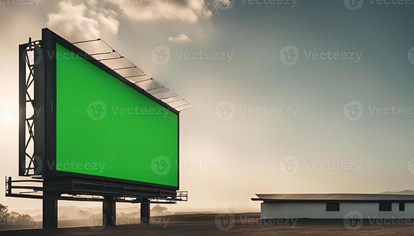 Green Billboard Under a Cloudy Sky photo