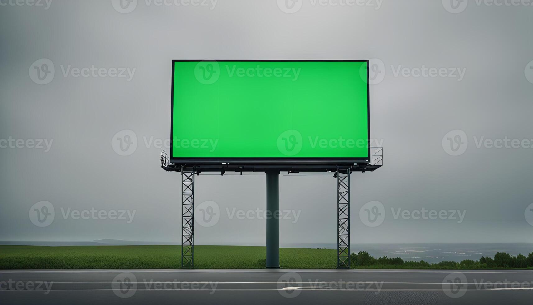 Blank Billboard on Highway photo