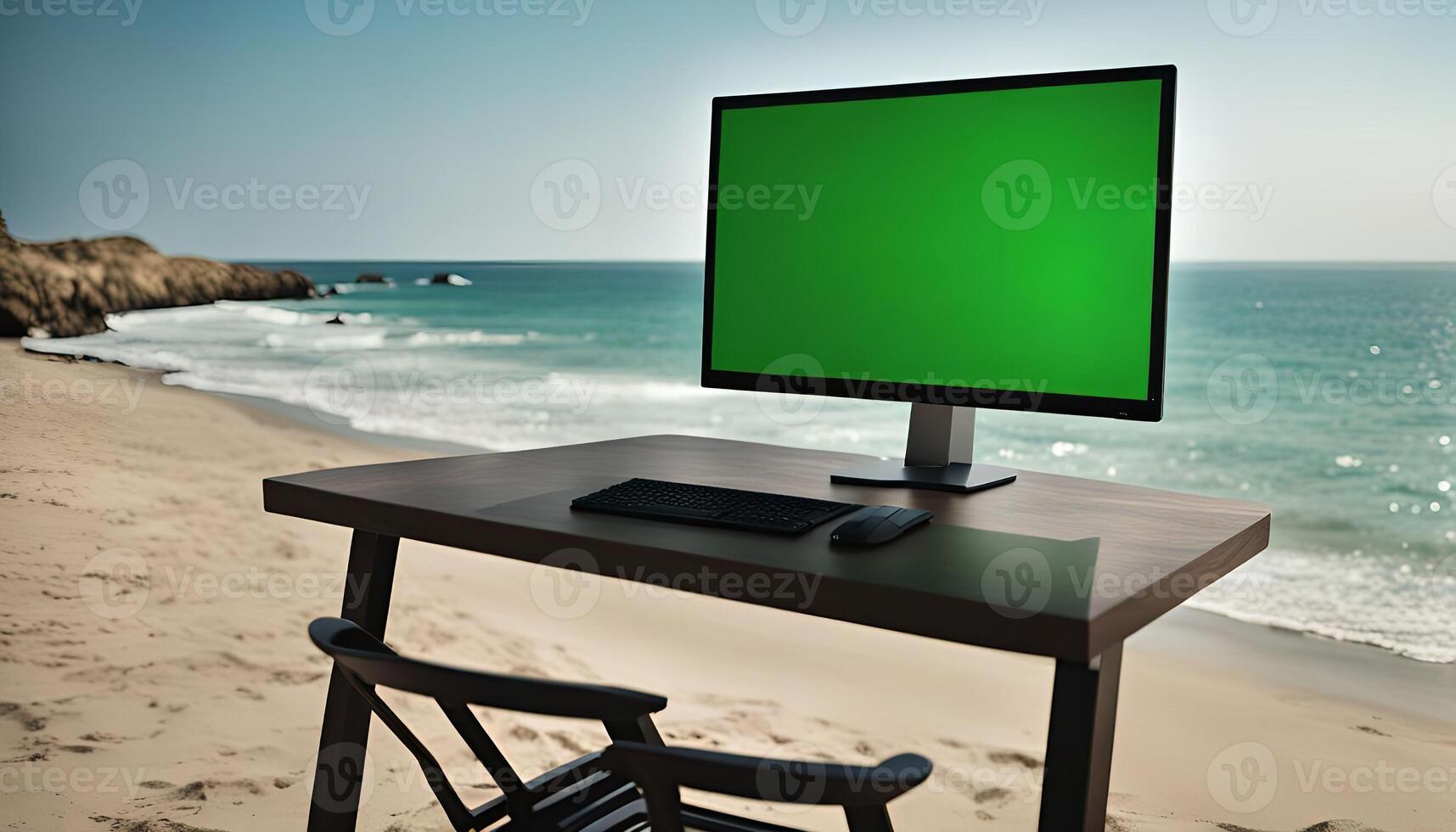 Computer on the Beach photo