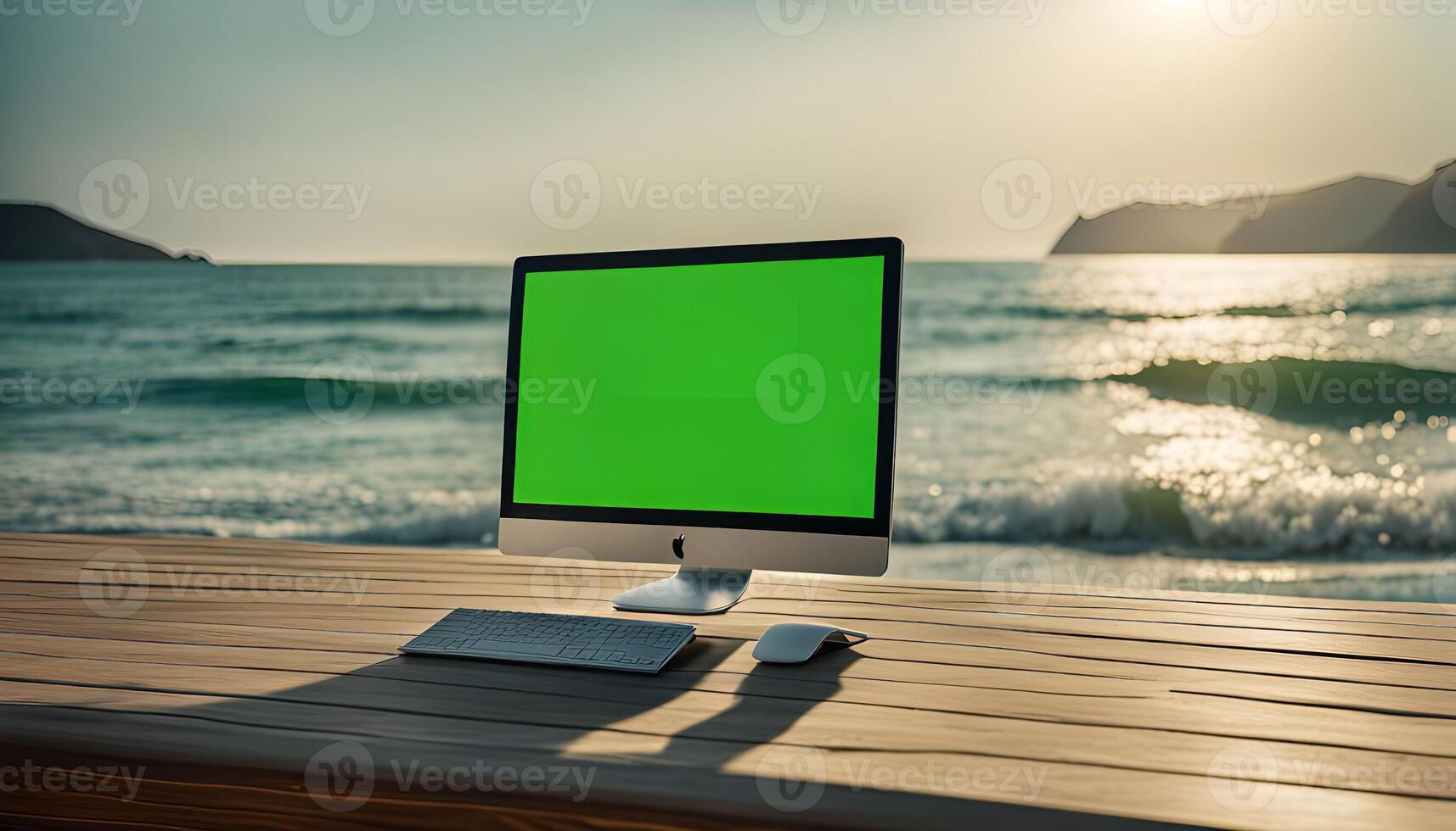Computer on a Beach photo