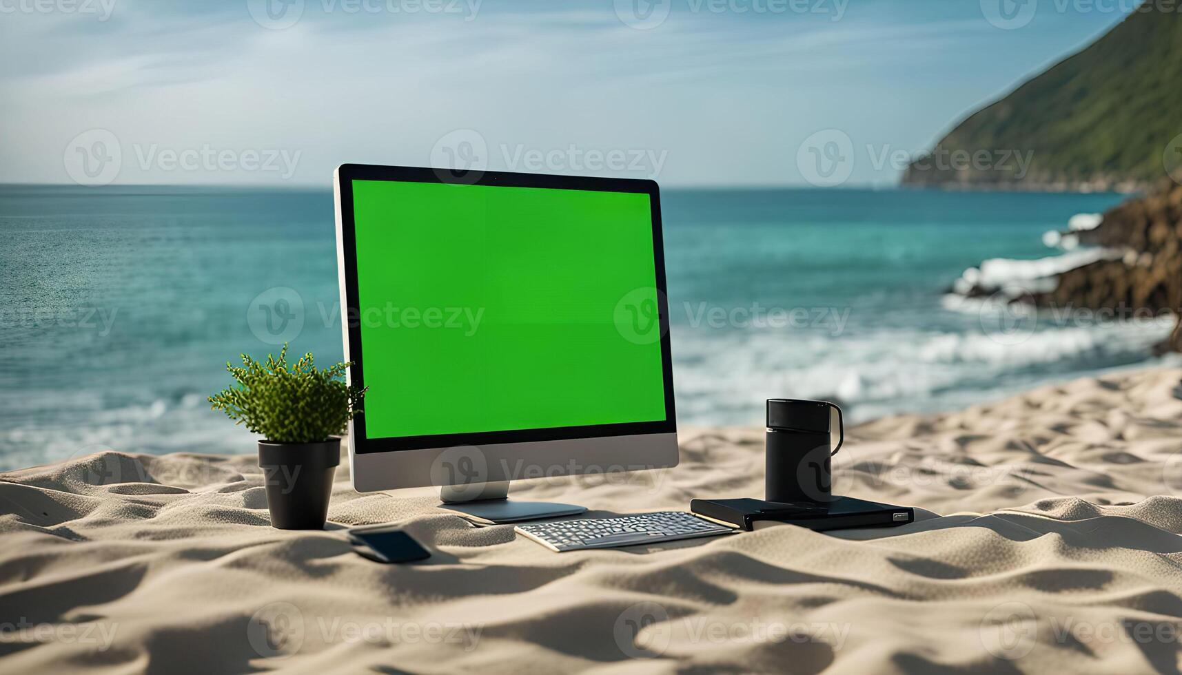 Computer on the Beach photo