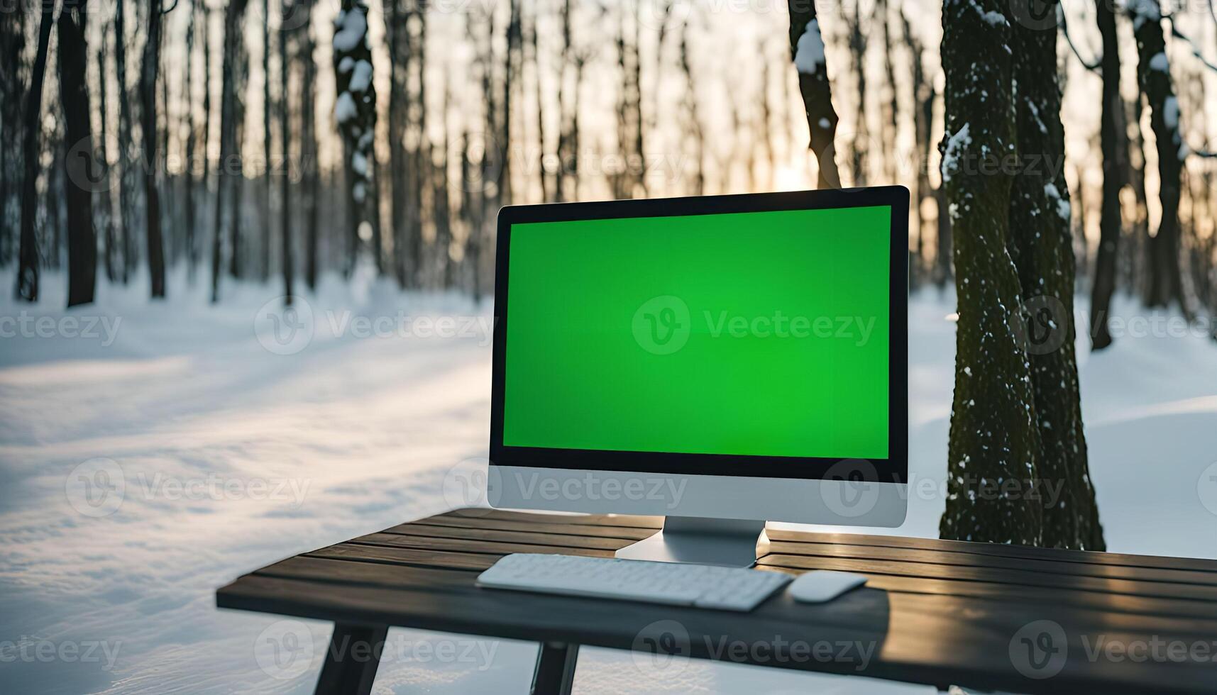 Computer in the Snowy Woods photo