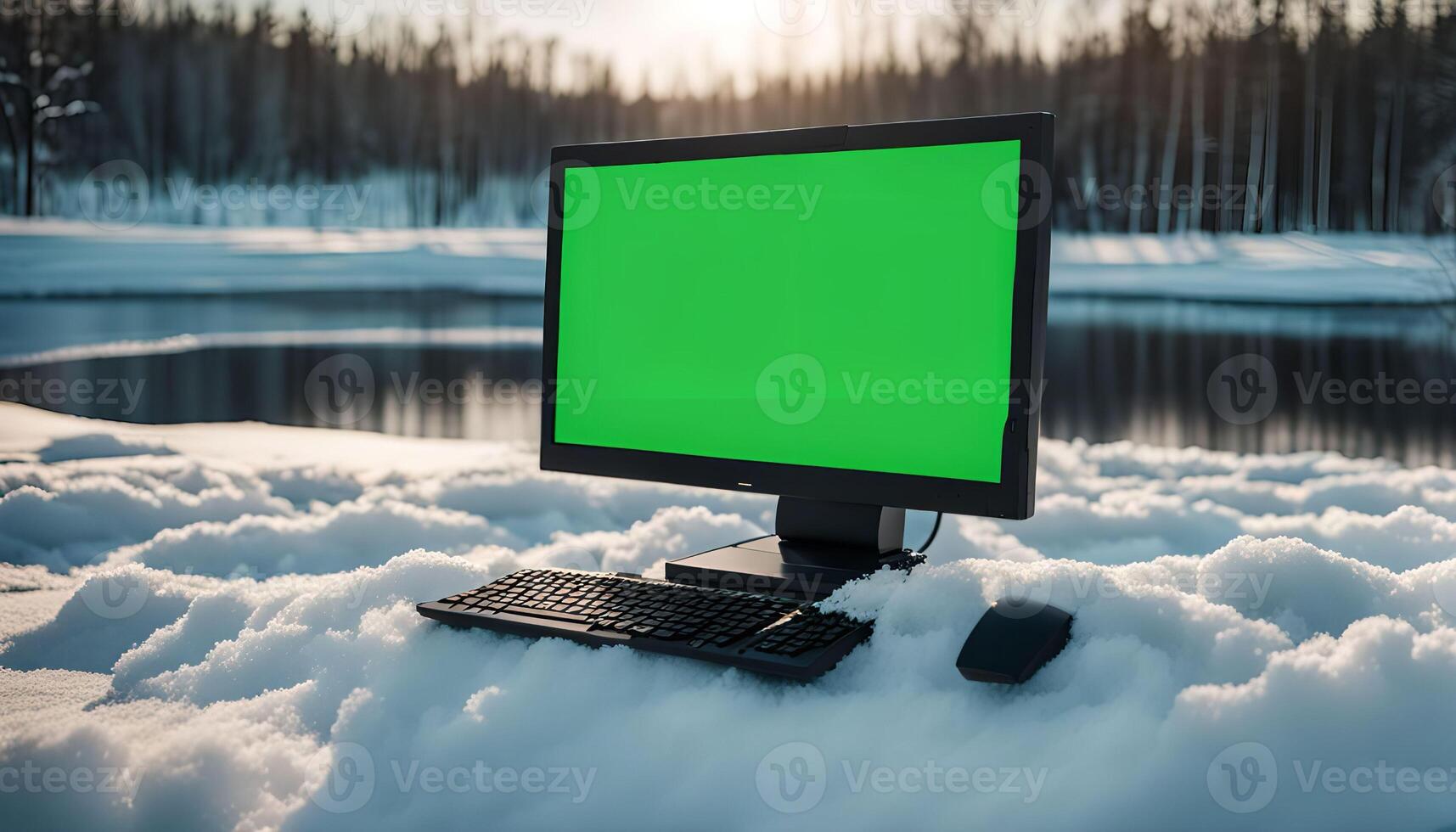 Computer in the Snow photo