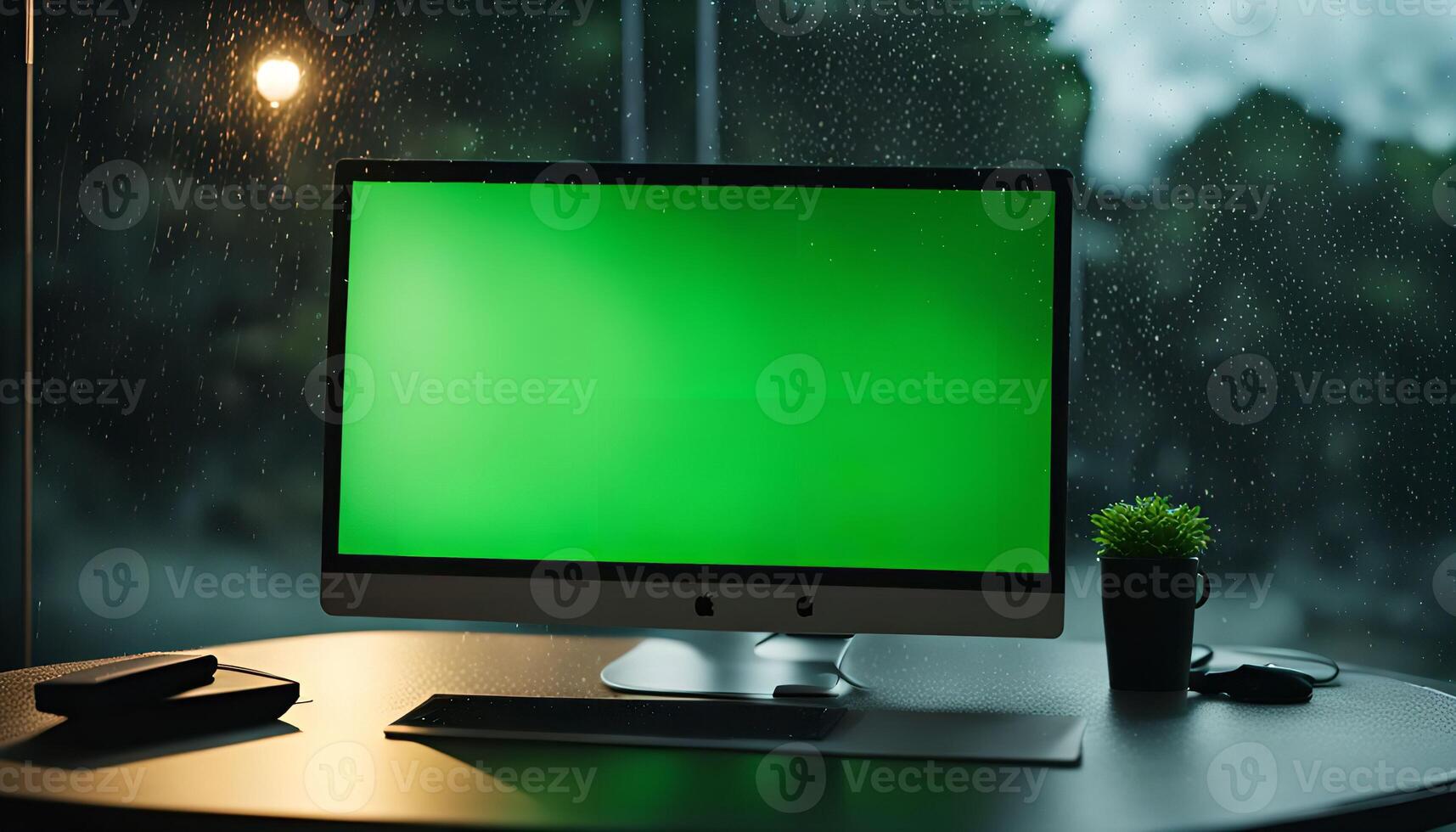 Green Screen Computer Setup photo
