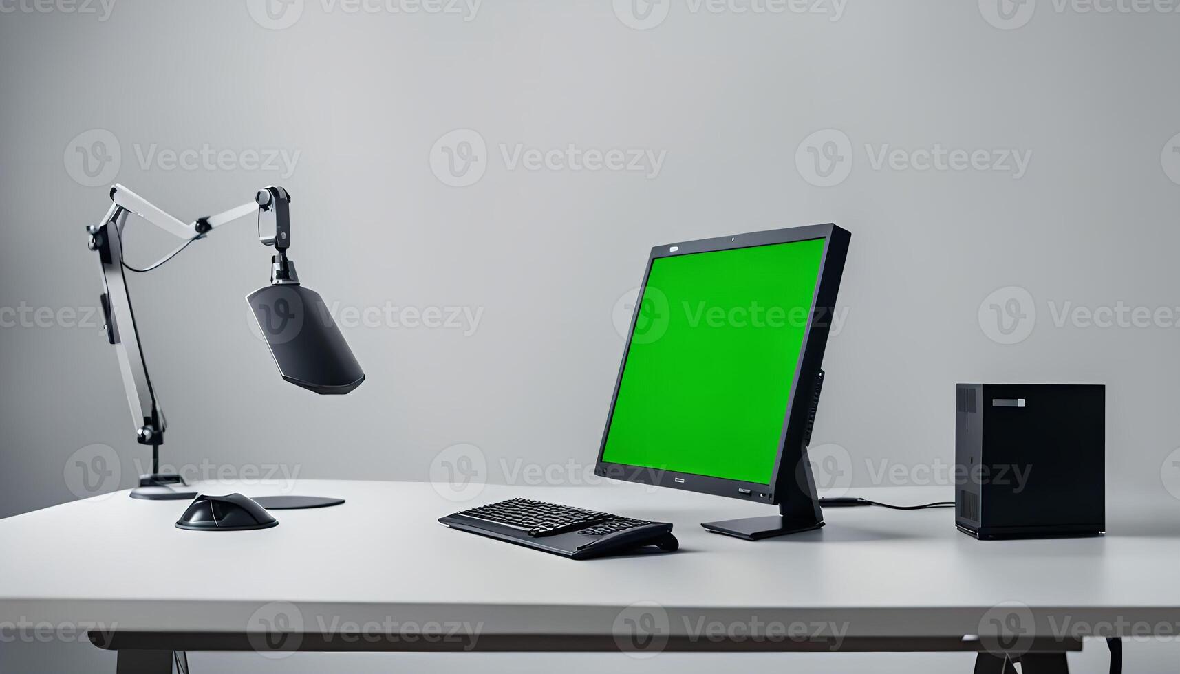 Computer Setup with Green Screen photo