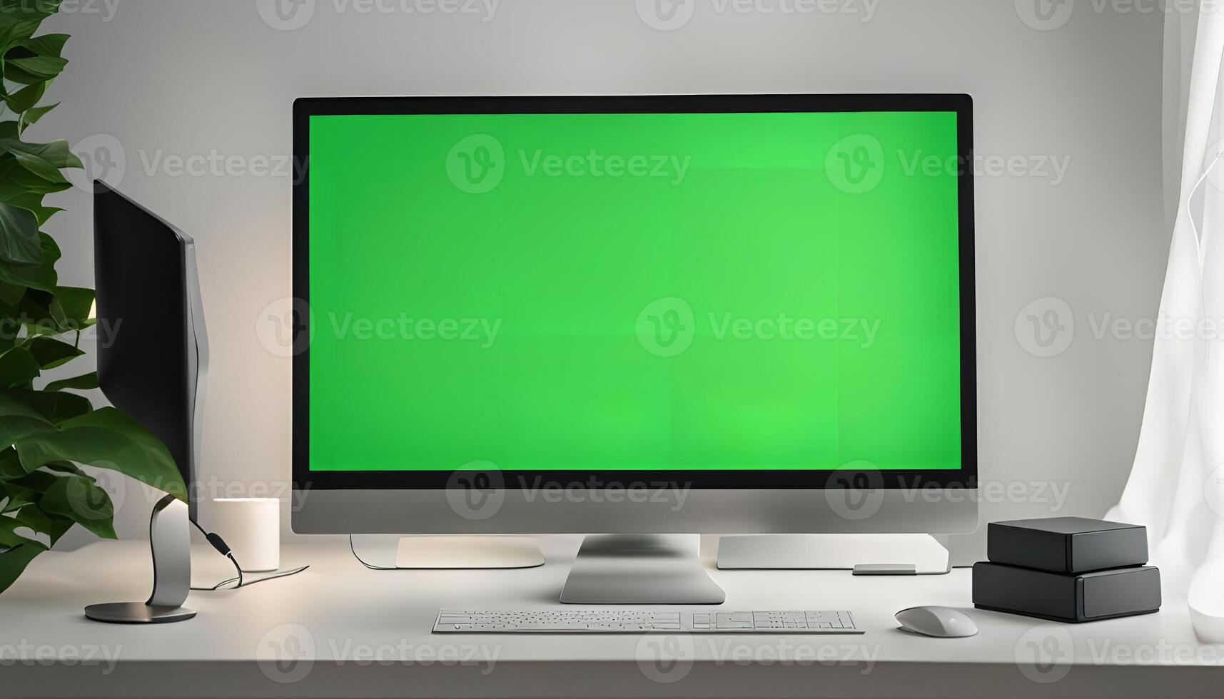 Green Screen Desktop Computer Setup photo
