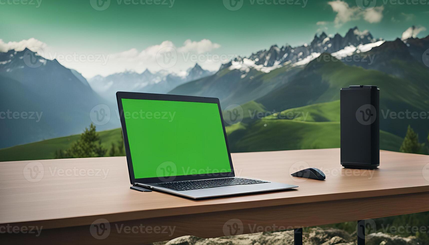 Laptop in Nature photo