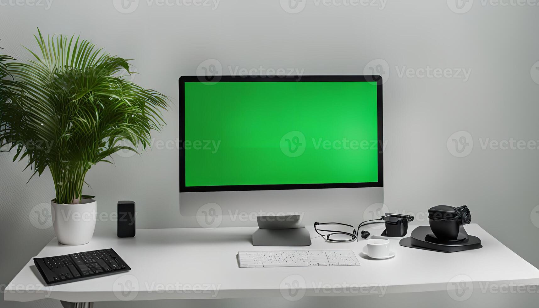 Green Screen Computer Setup photo