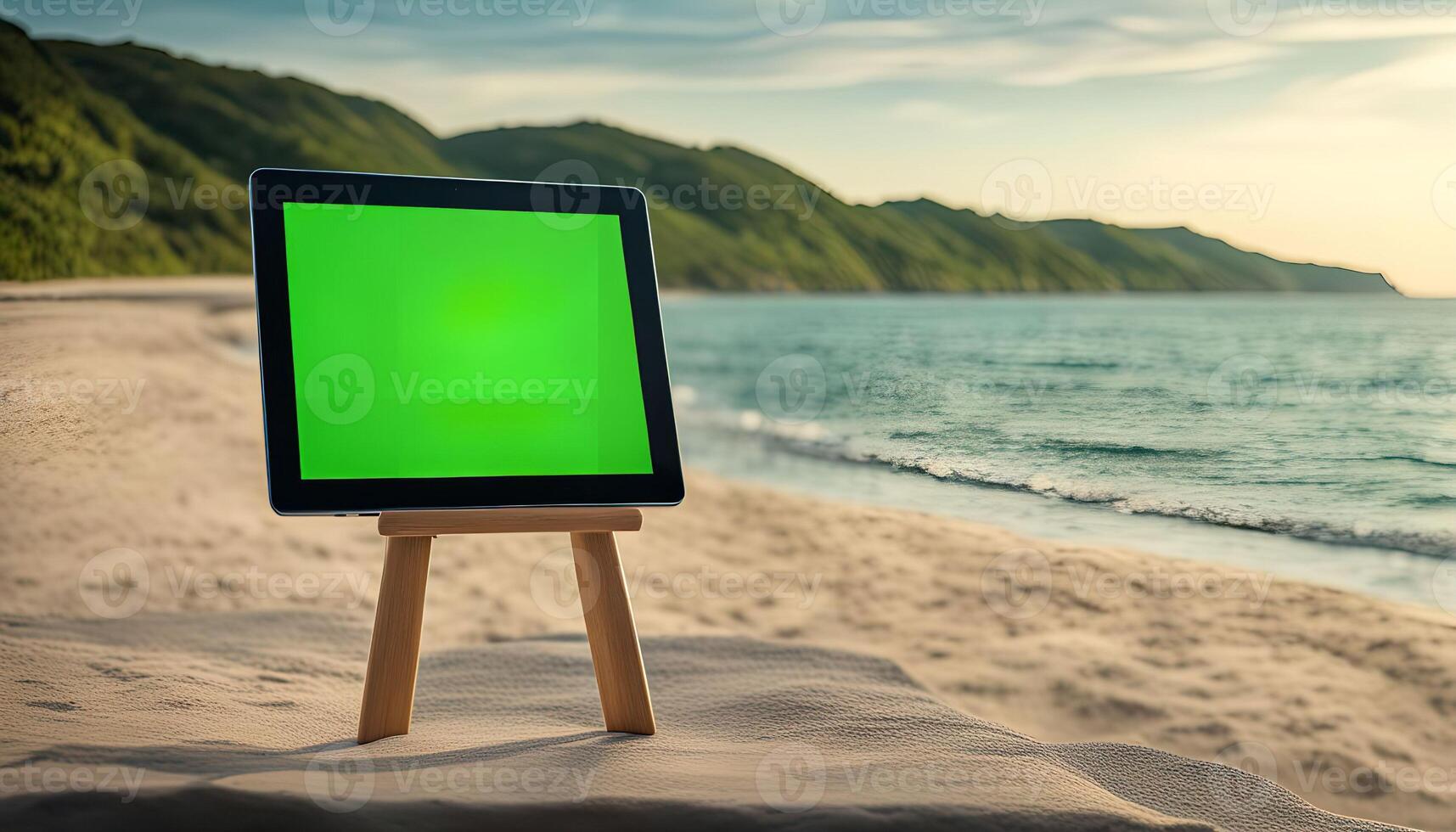 Tablet on a Beach Stand photo