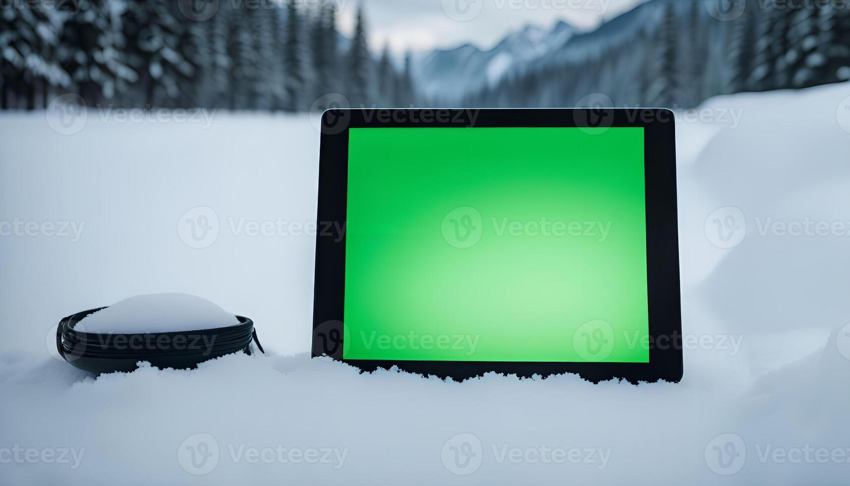 Tablet in the Snow photo