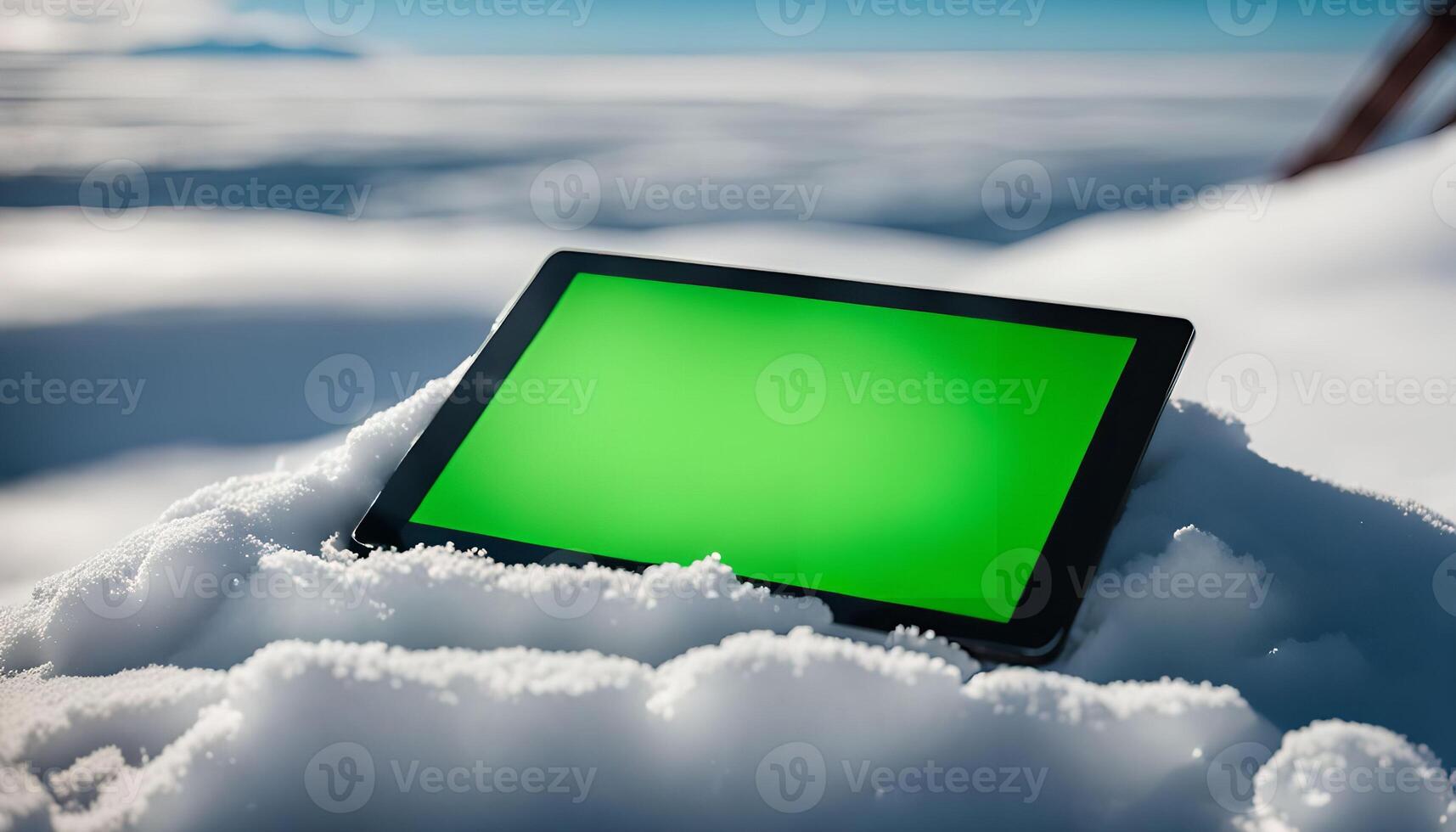 Tablet in Snow Landscape photo