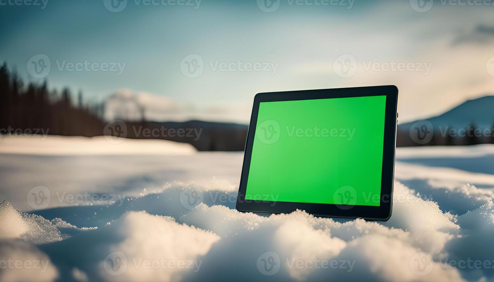 Tablet in the Snow photo