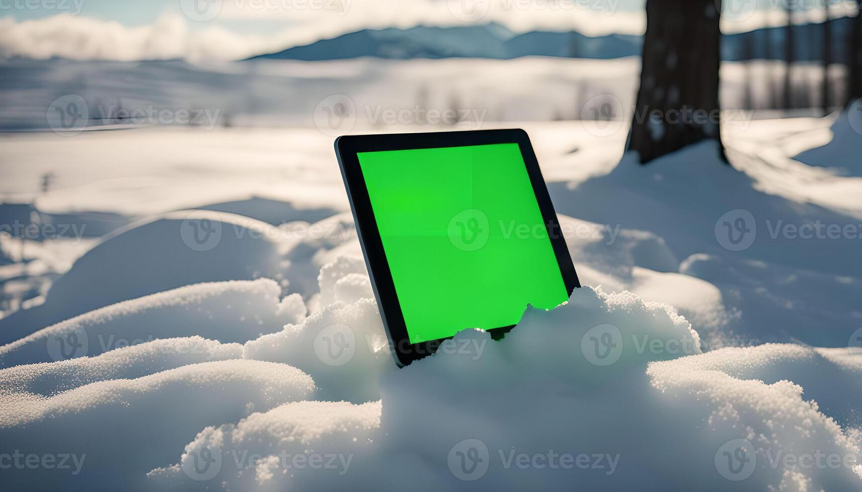 Tablet in the Snow photo
