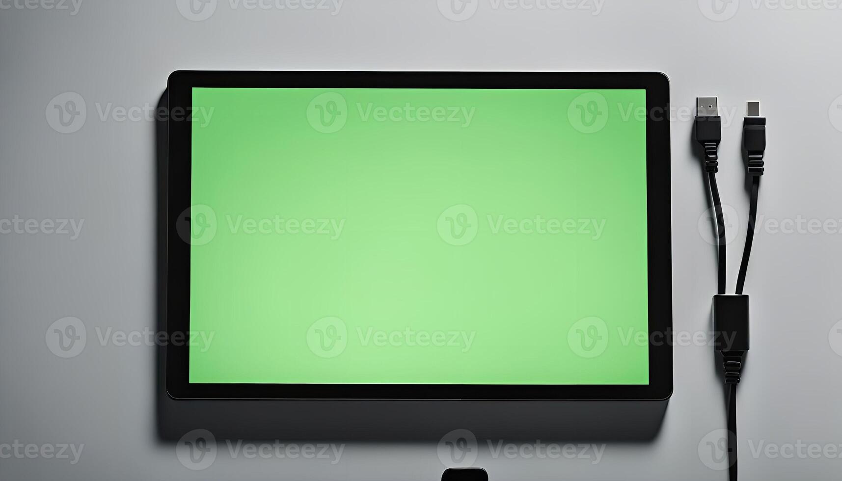 Green Screen Tablet with USB Cables photo