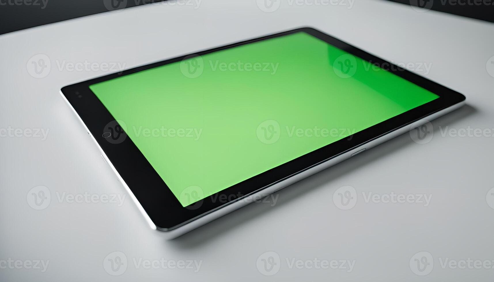 Green Screen Tablet on a White Background photo