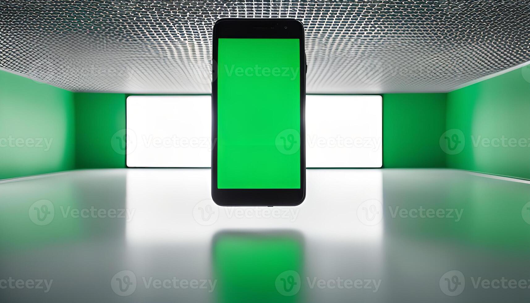 Green Screen Phone in Empty Room photo