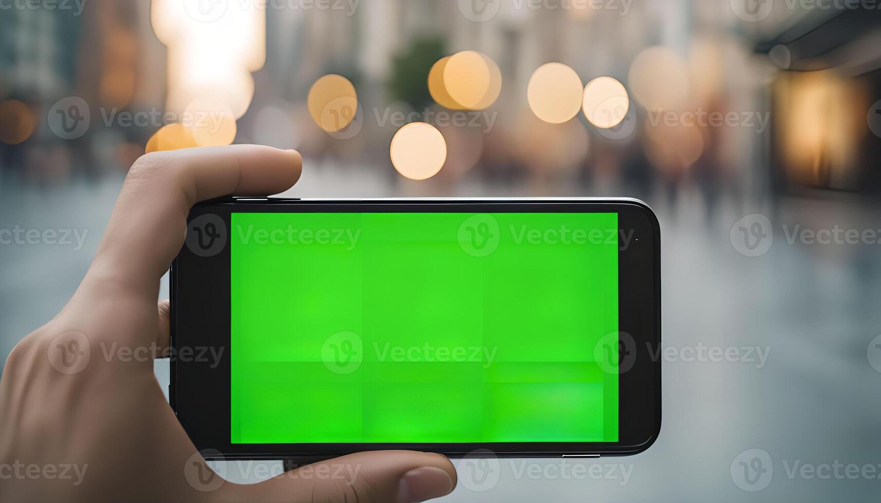 Green Screen Smartphone in Hand photo