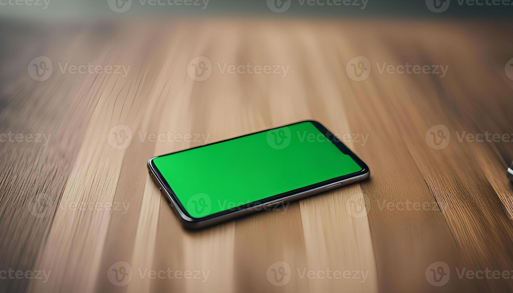 Smartphone on a Wooden Table photo