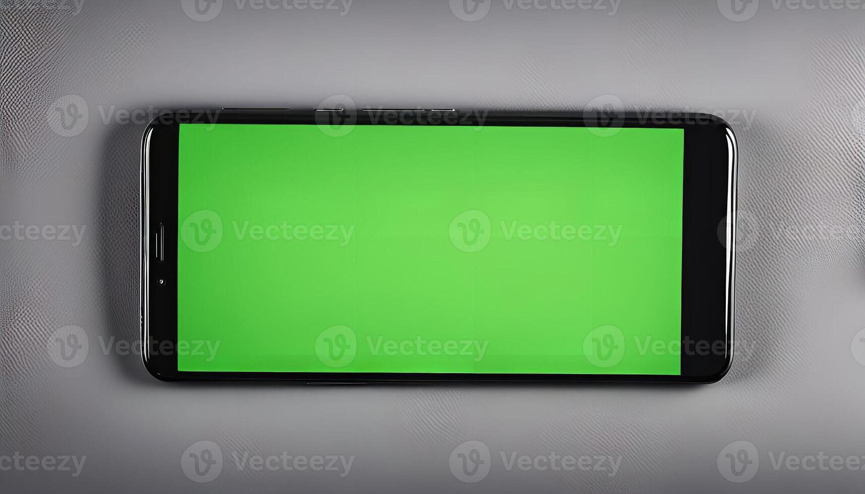 Smartphone with Green Screen for Mockups and Designs photo