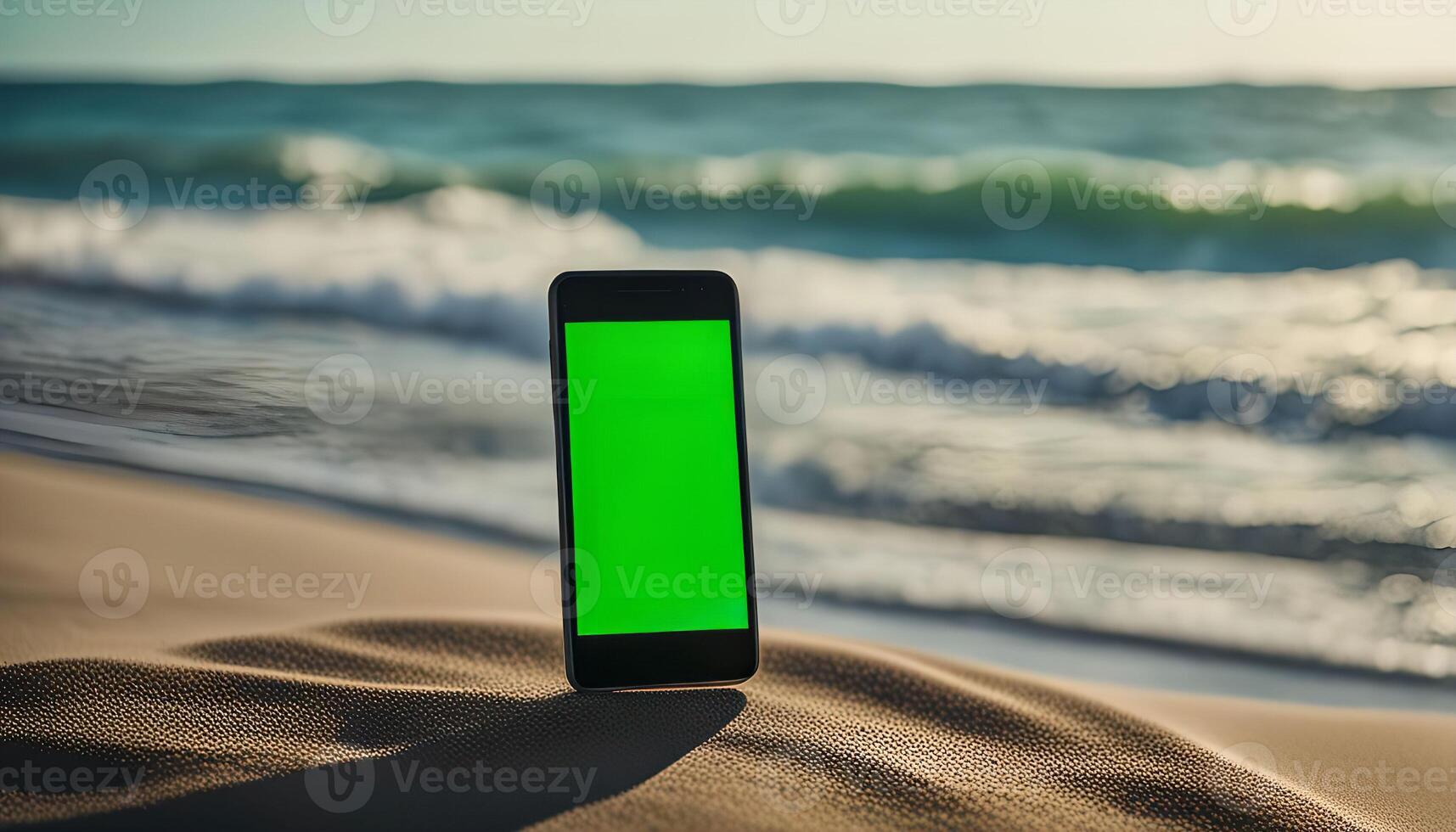 Smartphone on the beach photo