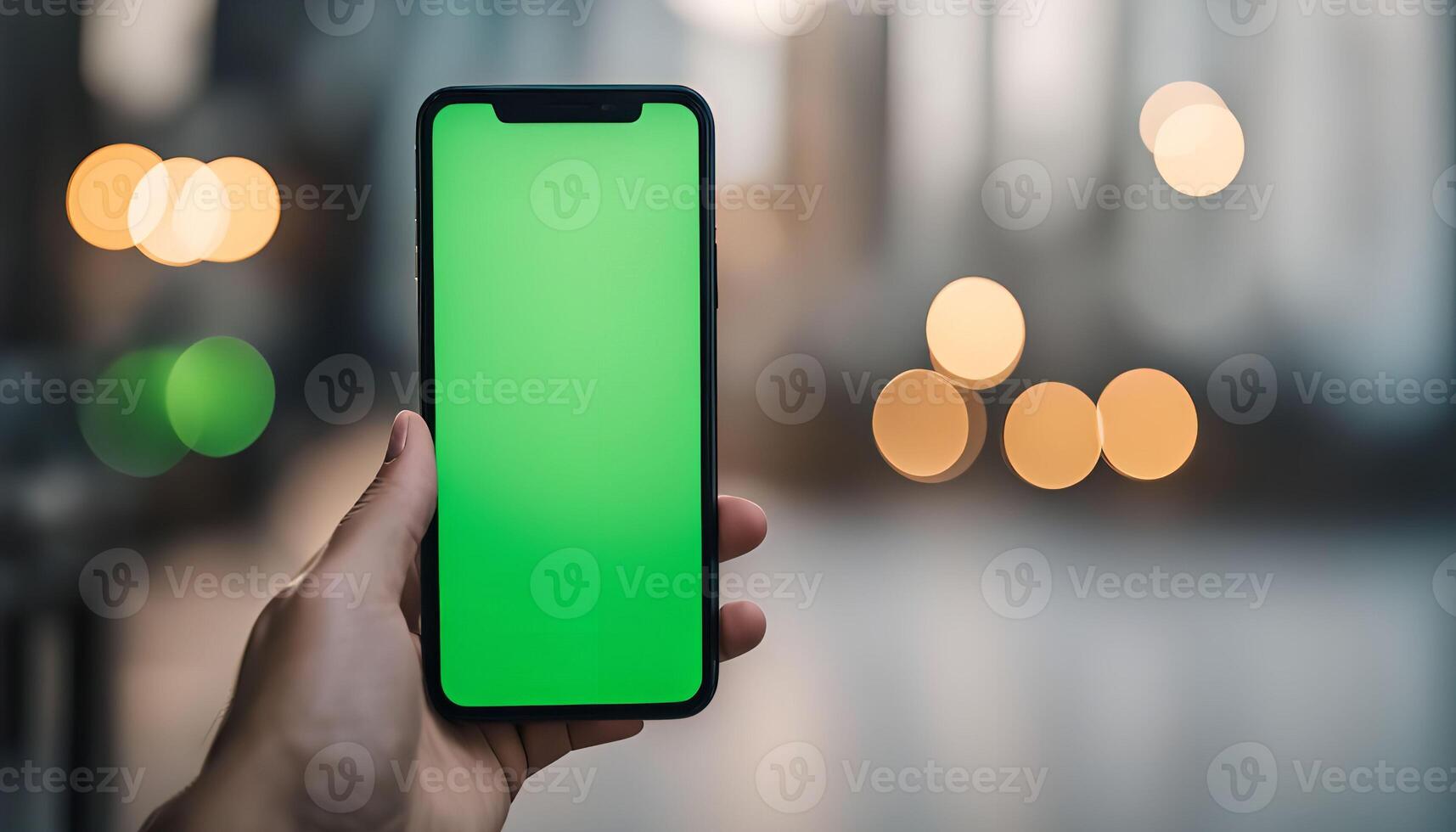 Green Screen Phone Mockup photo