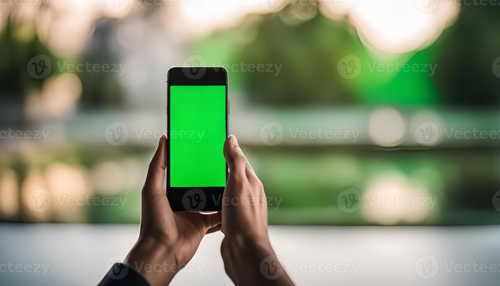 Green Screen Smartphone Display Mockup photo