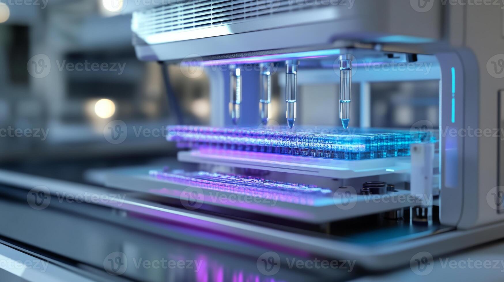 A high-tech bioengineering lab is showcasing advanced artificial intelligence systems designed for automated processes. photo