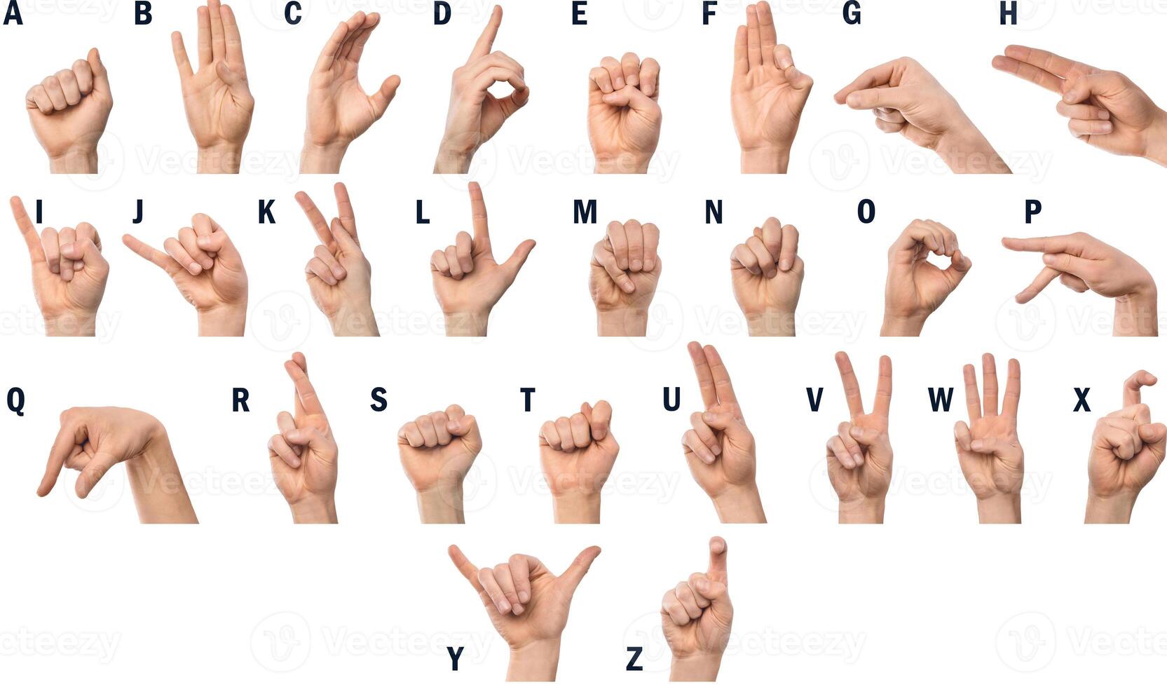 Finger Spelling the Alphabet in American Sign Language ASL photo
