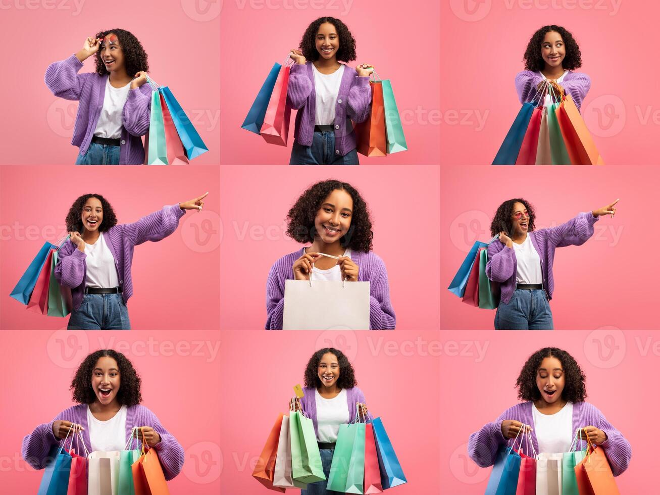People engage in a lively shopping spree, showcasing colorful bags filled with bargains. The cheerful atmosphere highlights the excitement of discounts during the black Friday event. photo