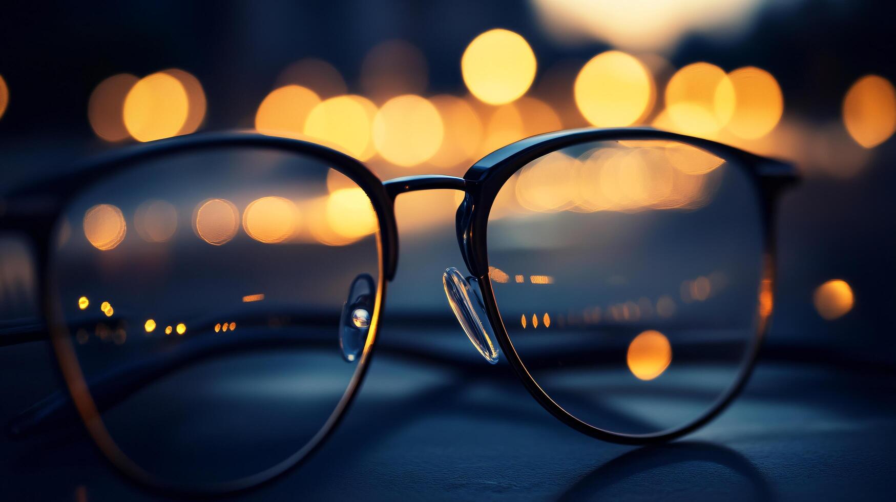A pair of glasses with a black frame and a black lens photo