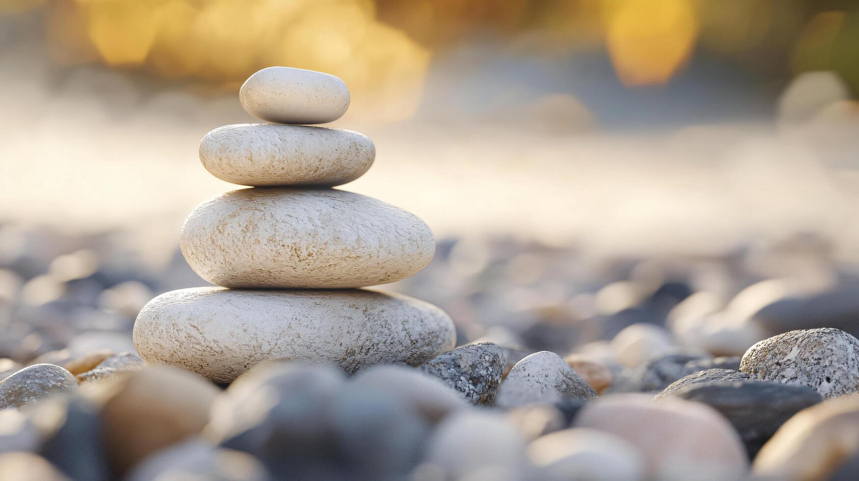 A stack of white rocks on a beach photo