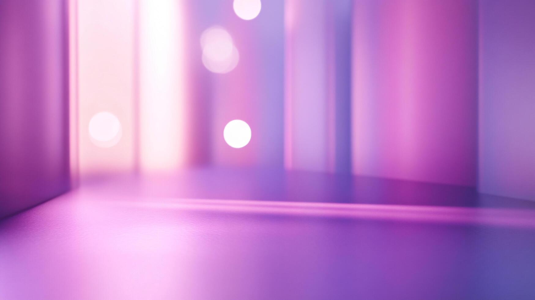 A room with a purple wall and a white floor photo