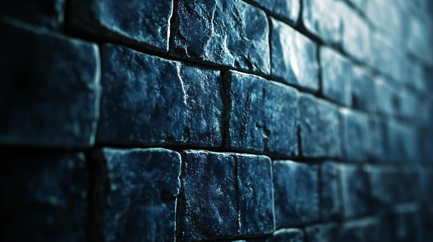 A wall made of blue bricks with a blue background photo