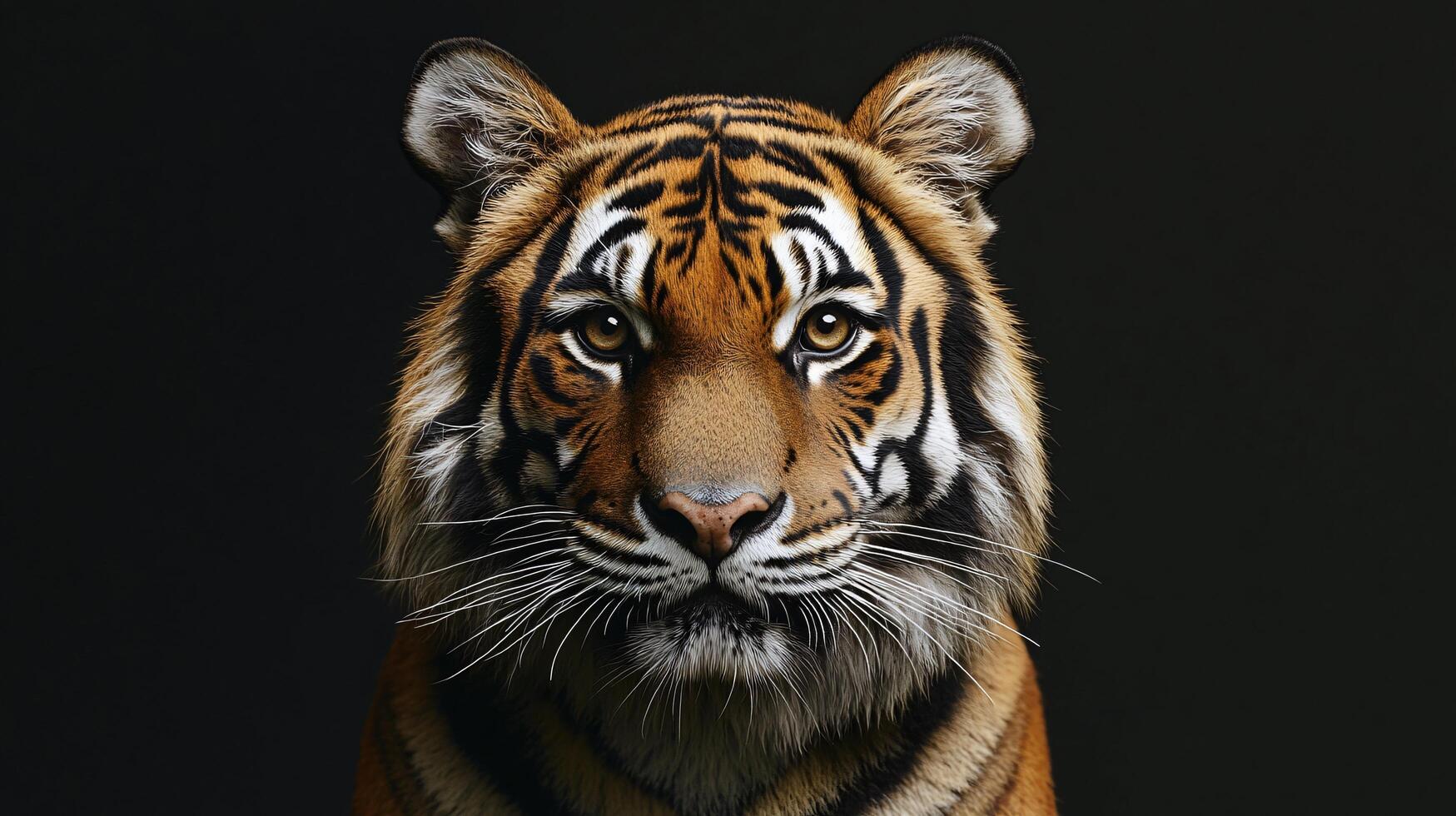 A tiger is staring at the camera with its mouth open photo