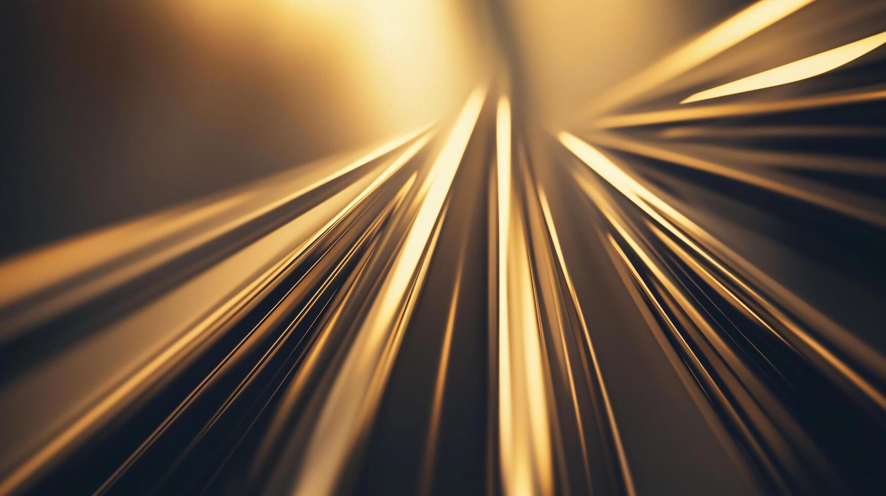 A blurry image of a train with a golden stripe photo