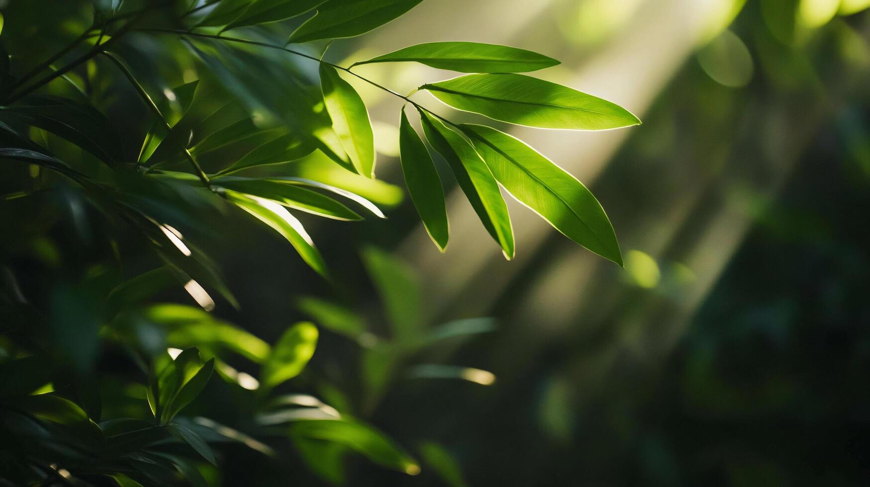 A leafy green tree with sunlight shining on it photo