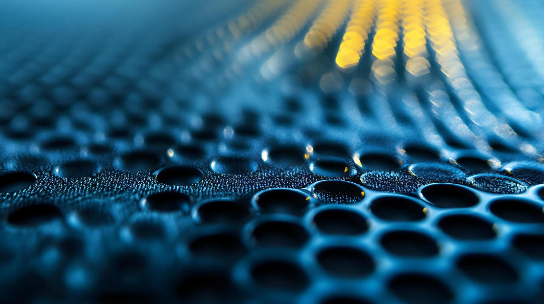 A close up of a blue surface with a yellowish tint photo