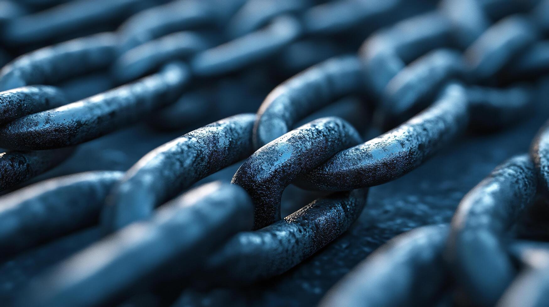 A chain of metal links is shown in a close up photo