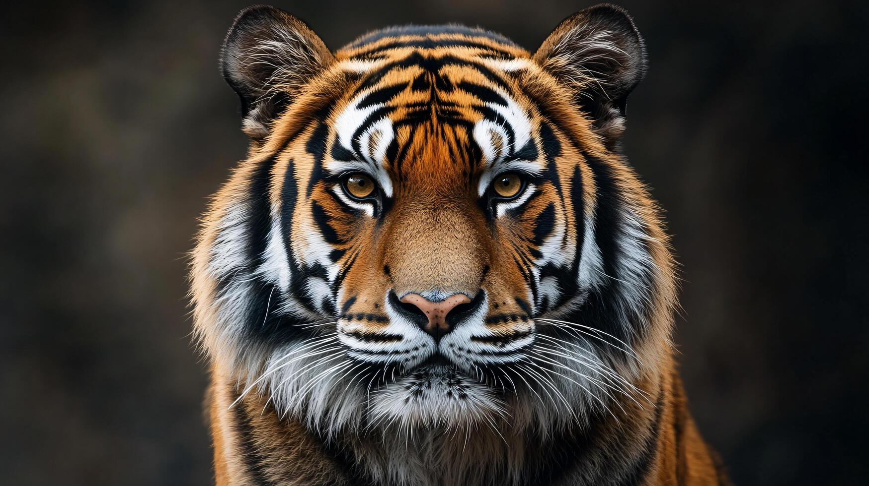 A tiger is staring at the camera with its mouth open photo