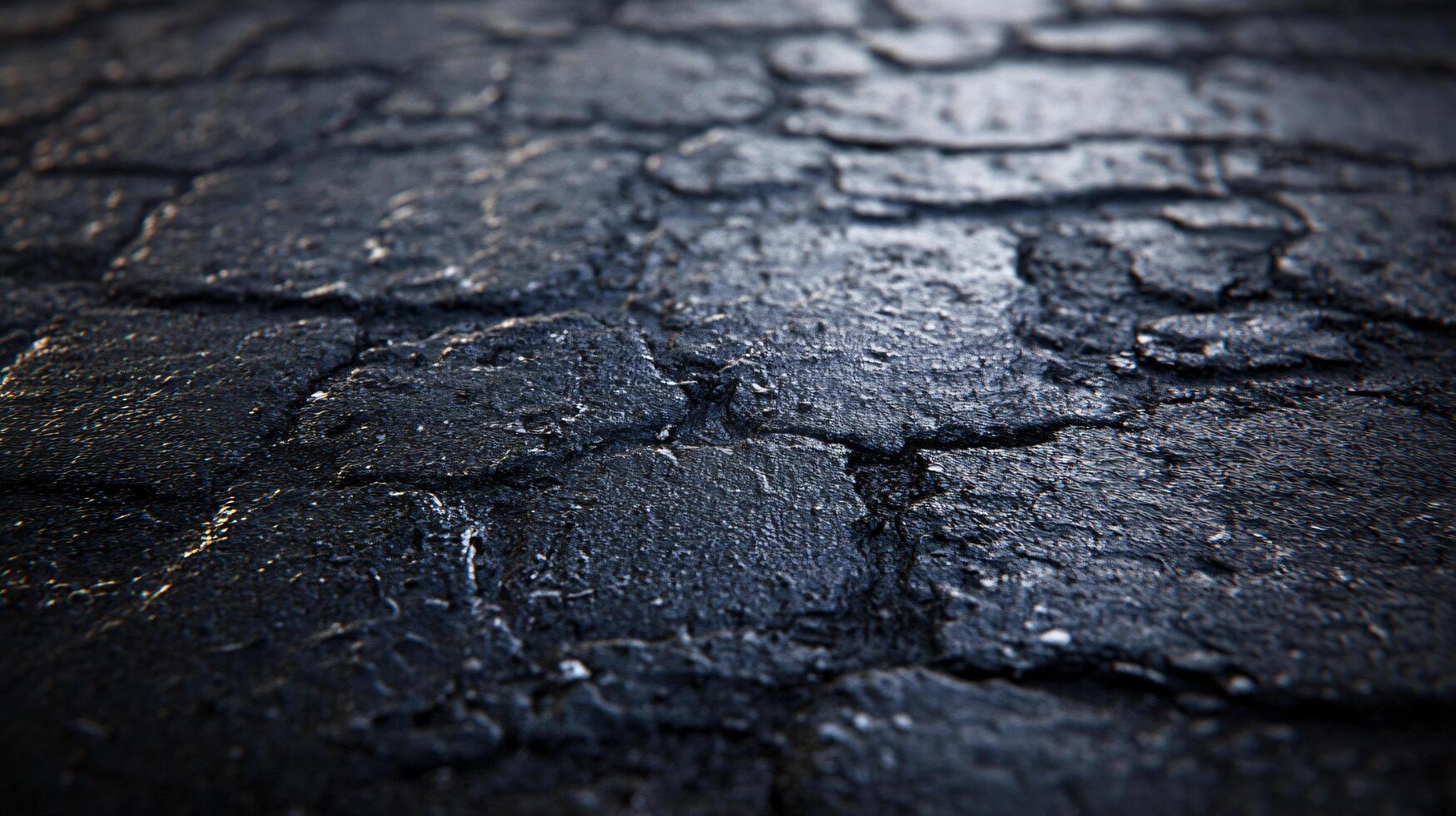 A close up of a cracked and broken pavement photo
