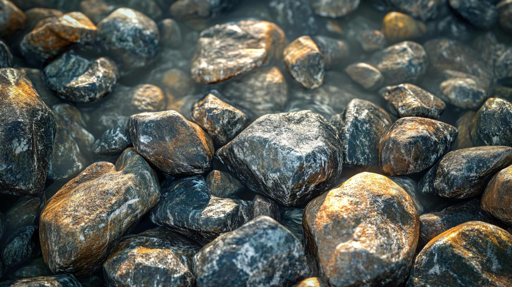 A pile of rocks with a few of them being larger than the rest photo