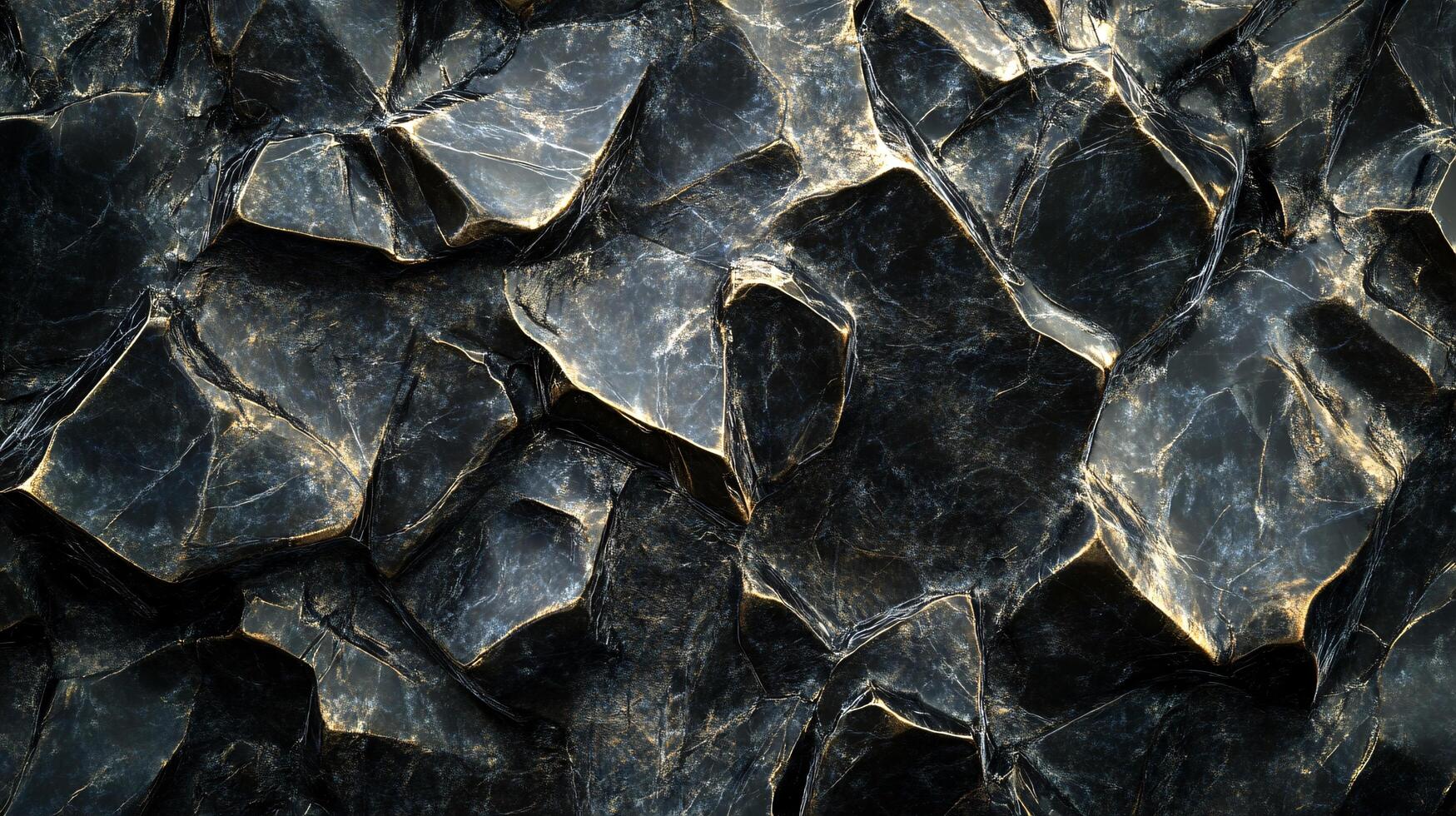A close up of a rock wall with a gold tint photo