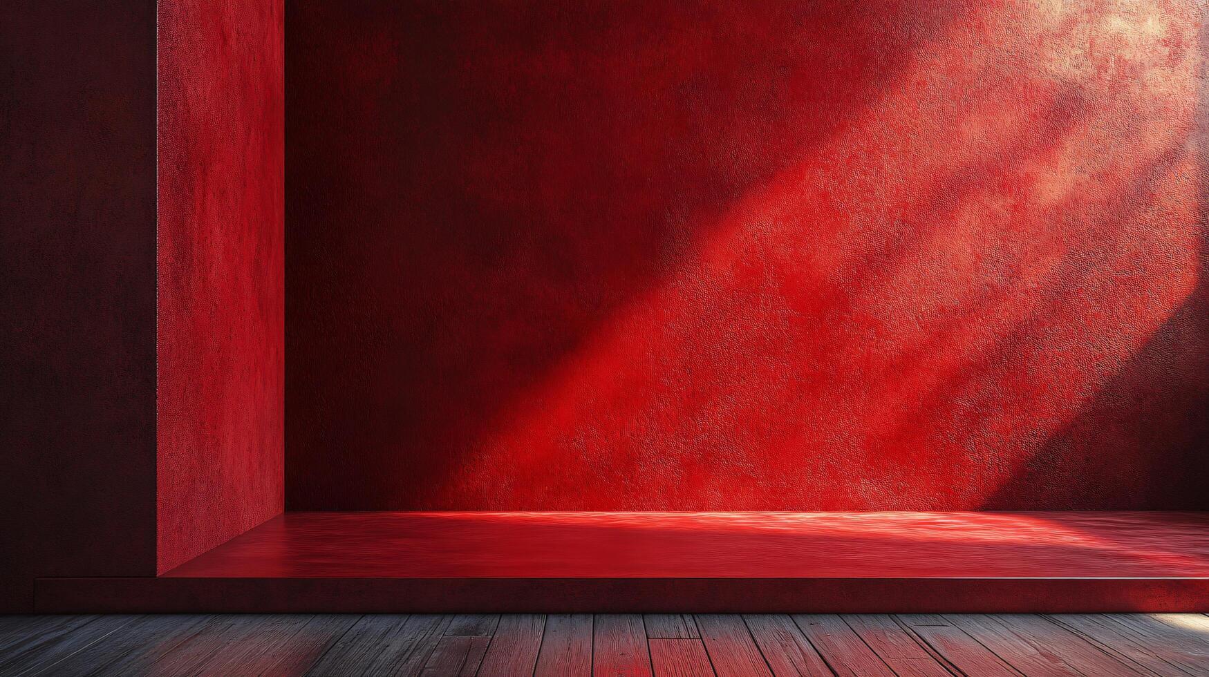 A red wall with a red floor and a red ceiling photo