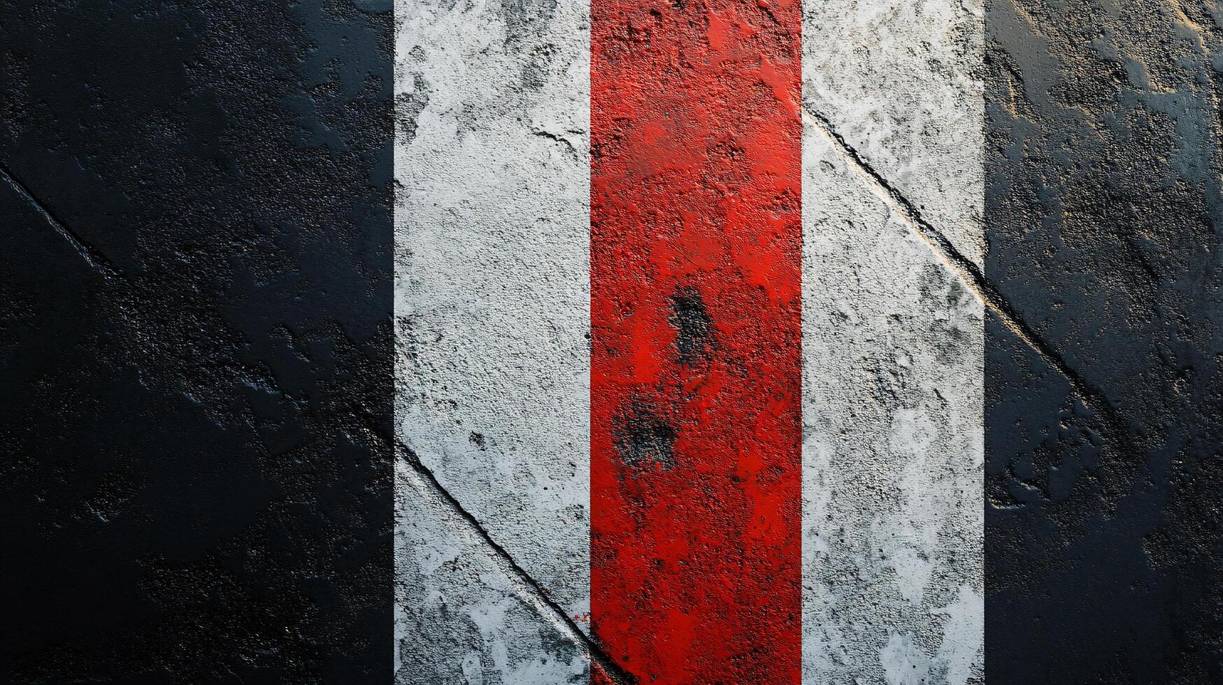 A black and white striped flag with red and white stripes photo