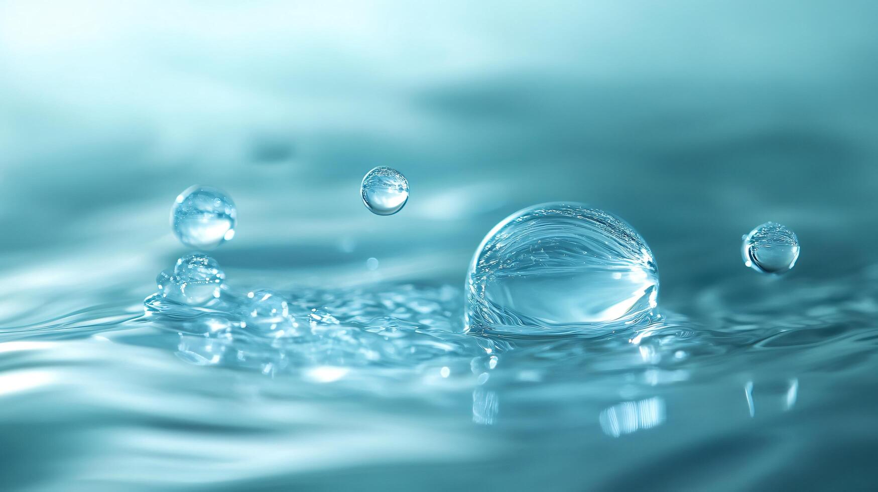 A splash of water with four drops of water in the middle photo