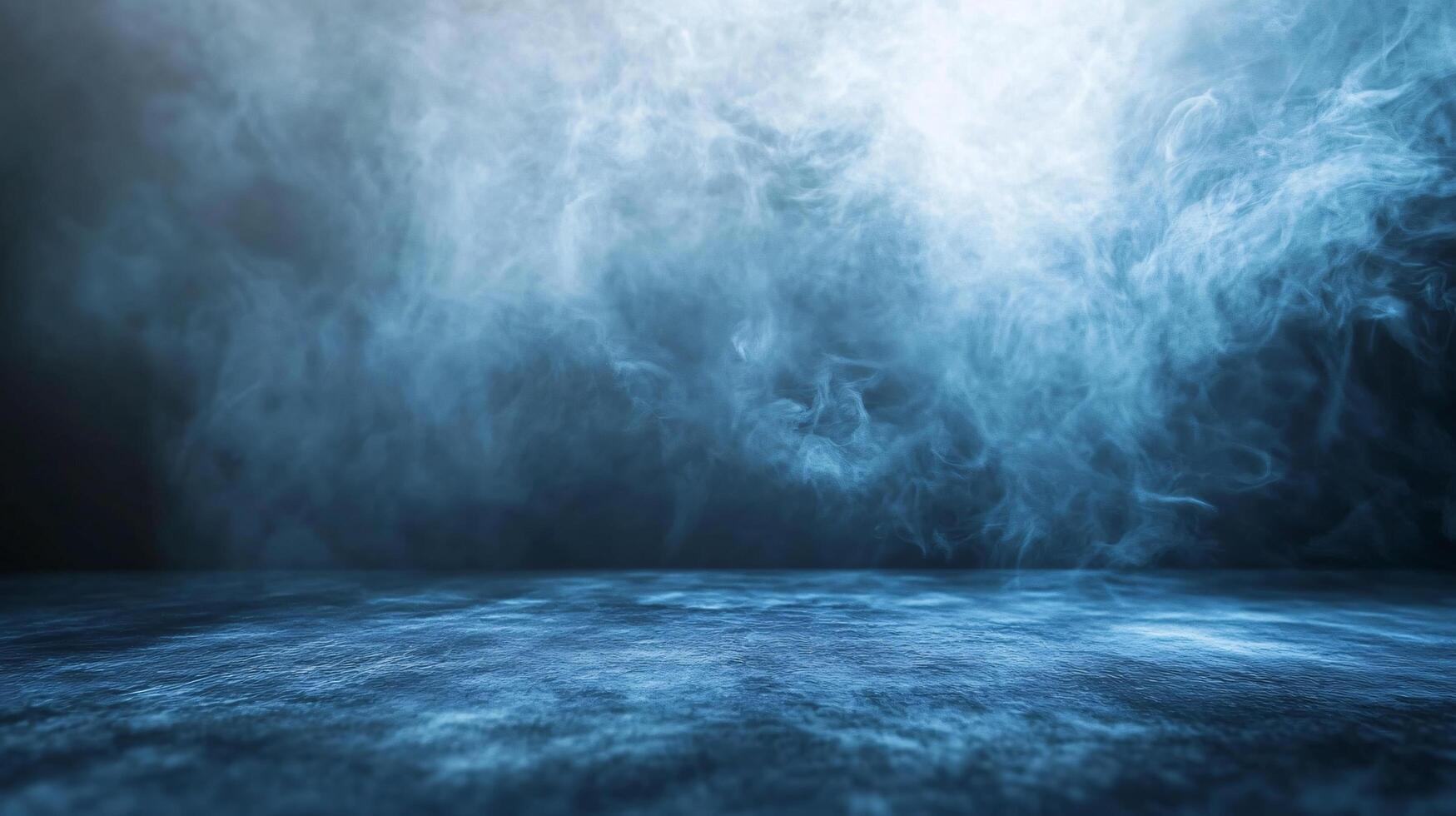 A blue sky with smoke in the background photo